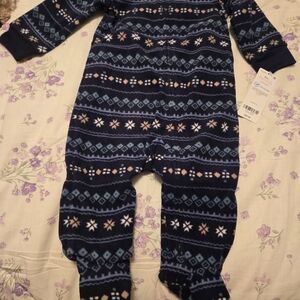 Carter's Navy and White Patterned Footie